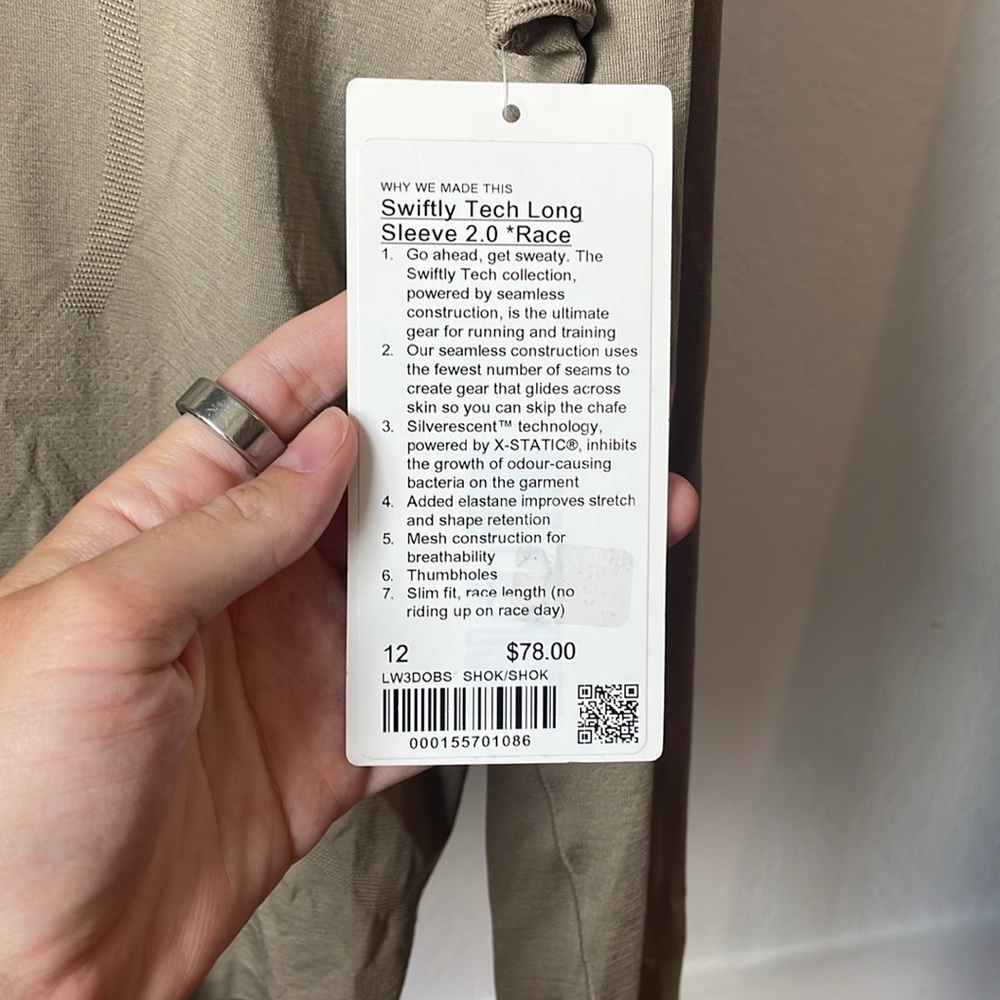 NEW Lululemon Swiftly Tech Long-Sleeve Shirt 2.0 *Waist Length - Picture 5 of 8